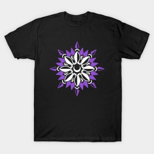 Abstract Moon Flower Print (Purple) T-Shirt